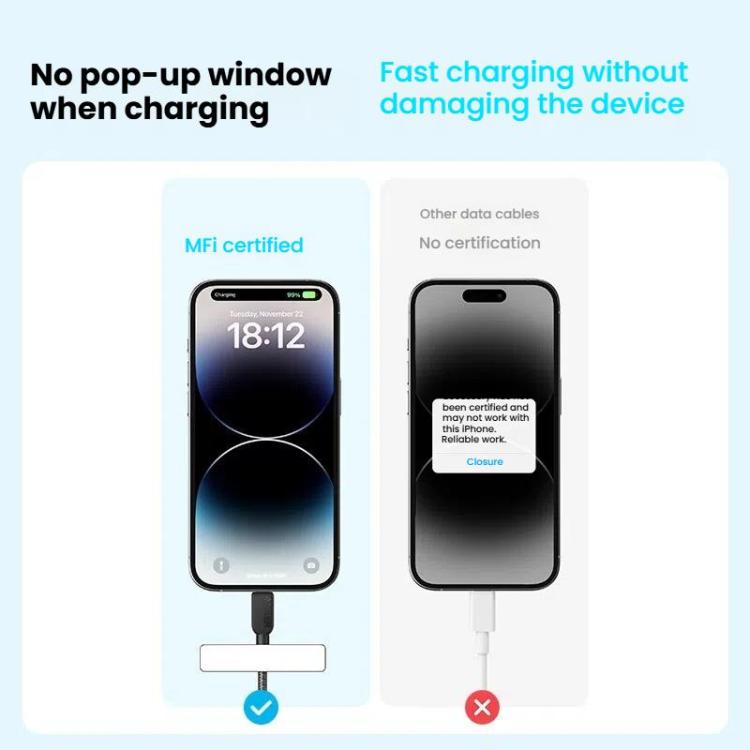 ANKER MFi Type-C To 8 Pin Fast Charging Braided Cable, 0.9m White, 0.9m Black, 1.8m White, 1.8m Black