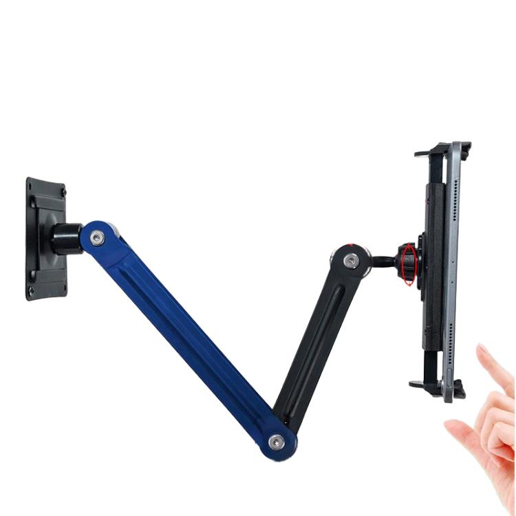 Long Arm Articulated Wall Mount Tablet Holder Adjustable Phone Mount with Detachable Base, Split Black, Split Black Blue