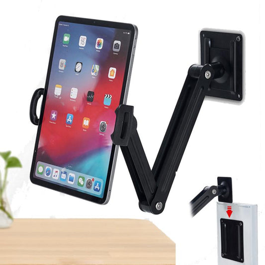 Long Arm Articulated Wall Mount Tablet Holder Adjustable Phone Mount with Detachable Base, Split Black, Split Black Blue