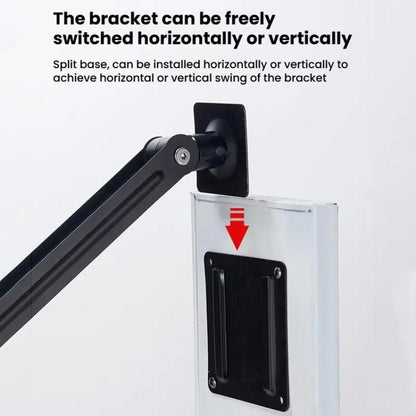 Long Arm Articulated Wall Mount Tablet Holder Adjustable Phone Mount with Detachable Base, Split Black, Split Black Blue