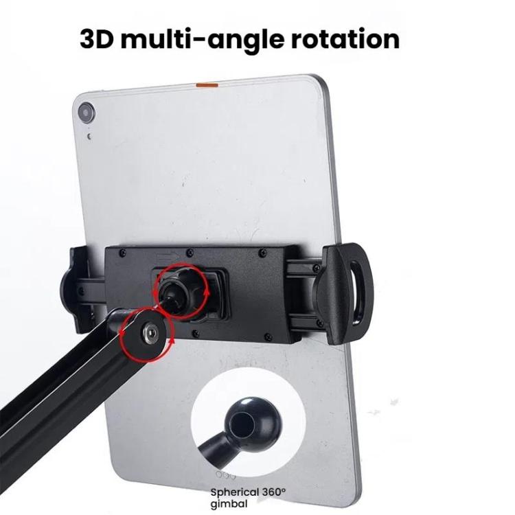 Long Arm Articulated Wall Mount Tablet Holder Adjustable Phone Mount with Detachable Base, Split Black, Split Black Blue