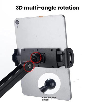 Long Arm Articulated Wall Mount Tablet Holder Adjustable Phone Mount with Detachable Base