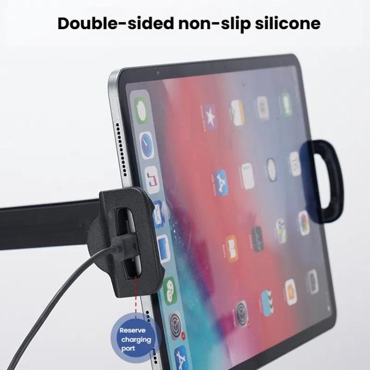 Long Arm Articulated Wall Mount Tablet Holder Adjustable Phone Mount with Detachable Base, Split Black, Split Black Blue