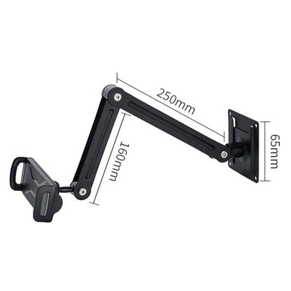 Long Arm Articulated Wall Mount Tablet Holder Adjustable Phone Mount with Detachable Base, Split Black, Split Black Blue