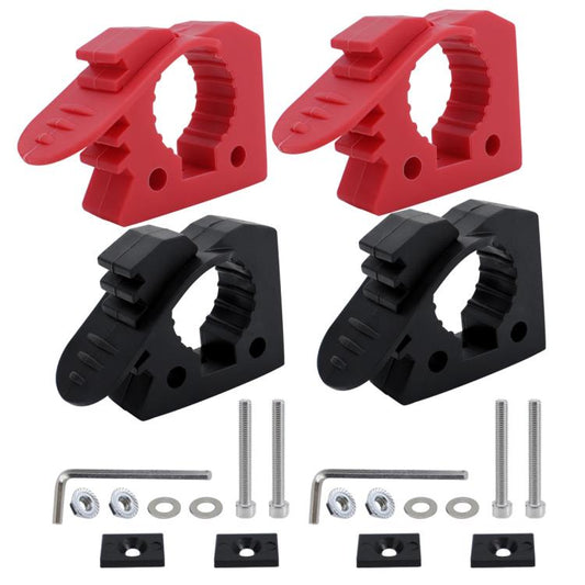 Car Quick-Fix Adjustable Rubber Clip Installation Clamp, 2 Red 2 Black, 4 Red 4 Black