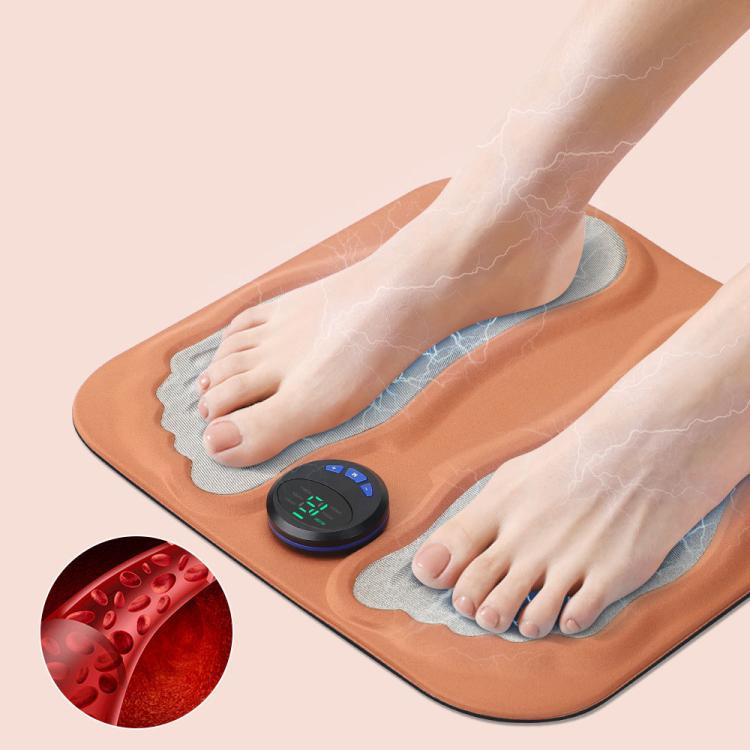 EMS Smart 6-mode 15-level 3D Foot Massage Pad Microcurrent Foot Massager, (Orange)