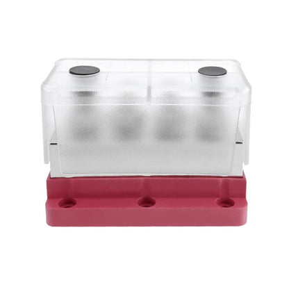 600A RV Yacht Copper Bolt 4 Stud Heavy Duty Busbar Terminal, Red Single, Black Single, Red+Black