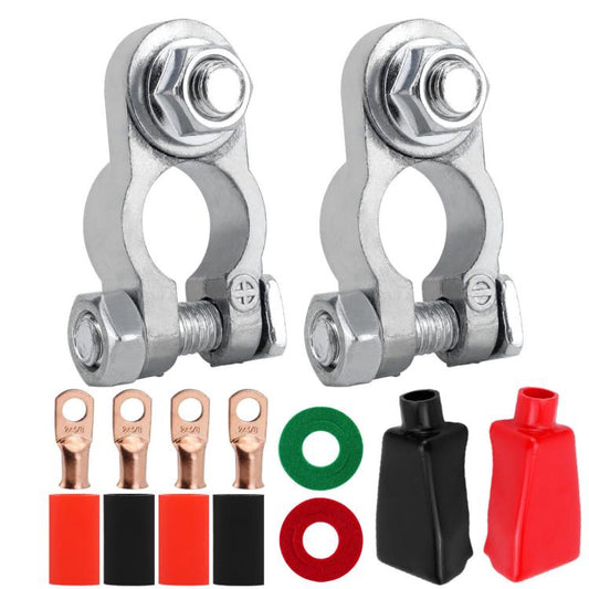 M8 RV Yacht Battery Zinc Alloy Battery Terminal Wiring Clip, 2x3/8 inch, 2x5/16 inch, 2x3/8 inch With Brush, 2x5/16 inch With Brush