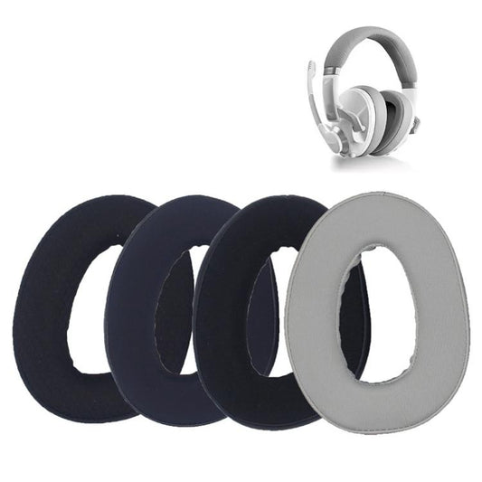 For EPOS H3 / H3 Pro 1pair Headphones Ear Covers Earmuffs, Black Football Net, Velvet Stitching, Black Gel, Gray Gel