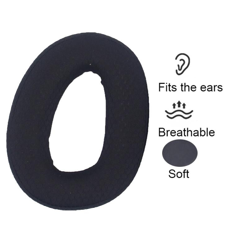 For EPOS H3 / H3 Pro 1pair Headphones Ear Covers Earmuffs, Black Football Net, Velvet Stitching, Black Gel, Gray Gel