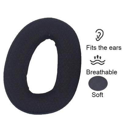 For EPOS H3 / H3 Pro 1pair Headphones Ear Covers Earmuffs, Black Football Net, Velvet Stitching, Black Gel, Gray Gel