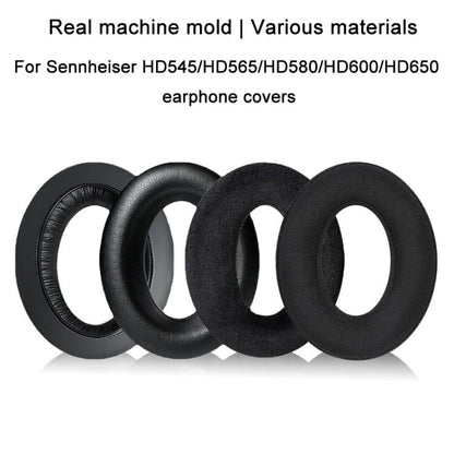 2pcs For Sennheiser HD545 / HD565 / HD580 / HD600 / HD650 Earphone Cover Sponge Earmuffs With Tuning Foam, Flannel, Protein Leather, Protein Leather-Patchwork, Gold Velvet-Patchwork, Lambskin-Patchwork, Lambskin Perforated-Patchwork��������������������...