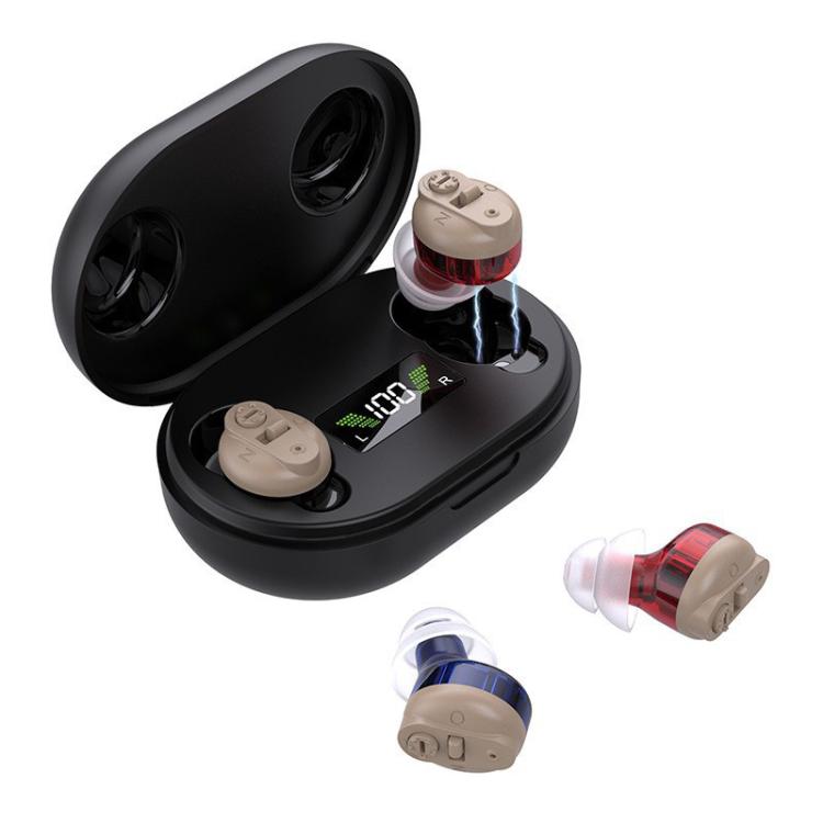 Elderly Hearing Aids Invisible Sound Amplifier Noise Reduction Collector With Digital Display Charging Compartment