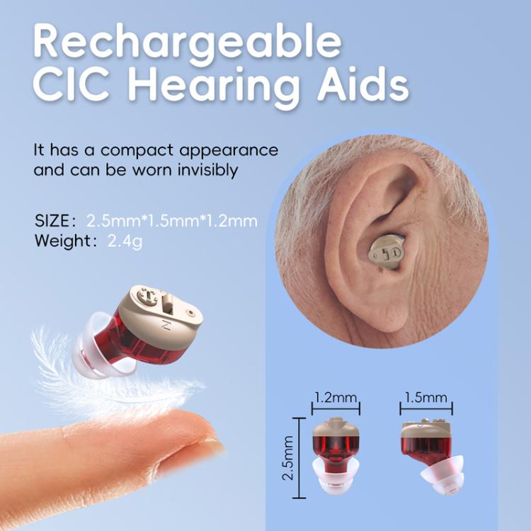 Elderly Hearing Aids Invisible Sound Amplifier Noise Reduction Collector With Digital Display Charging Compartment