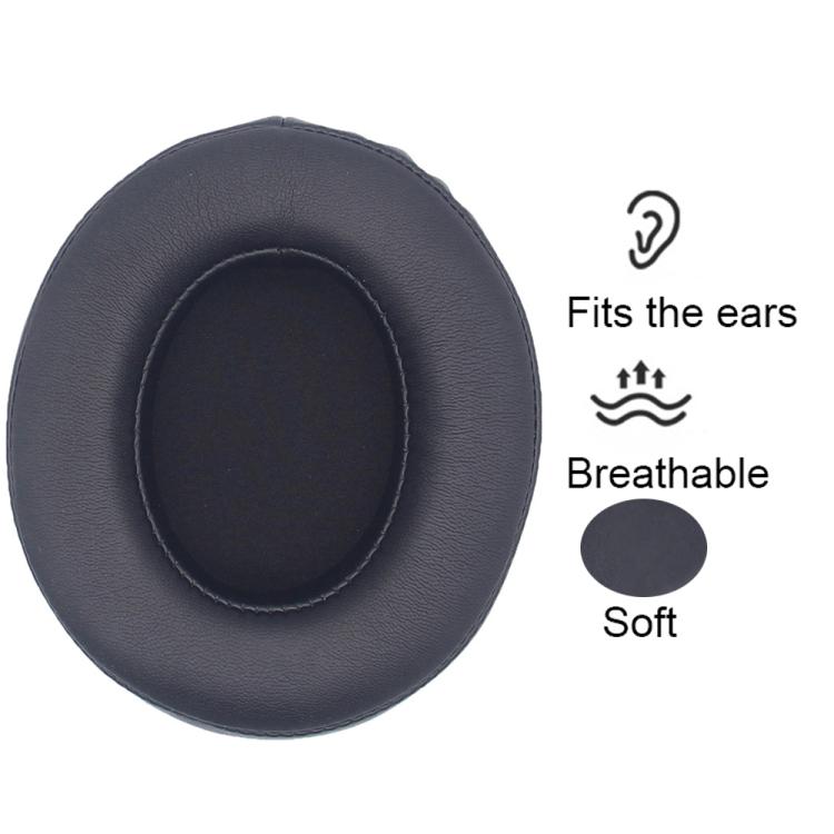 For Philips SHP9500 1pair Headphones Sponge Cover Earmuffs, Black Leather, Black Flannel, Gray Cotton Linen, Black Ice Gel