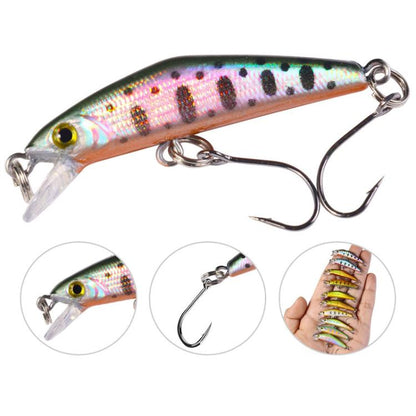 HENGJIA MI171 4.3cm-1.6g Leurre de pêche extérieur coulant Road Runner Warbler, hameçon simple, 10 couleurs / boîte