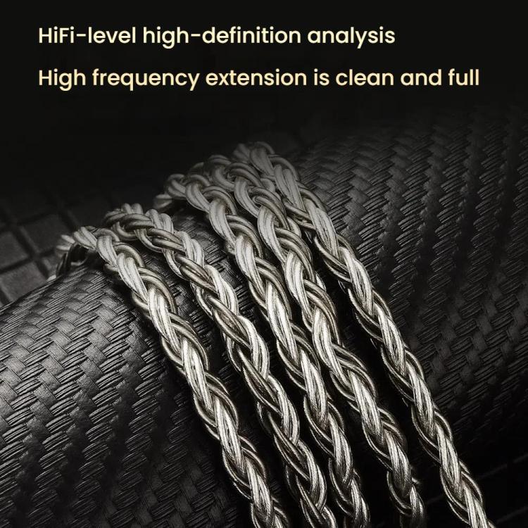 CVJ TS800 Eight Strands Copper Silver Plated Interchangeable Audio Plugs Headphone Upgrade Cable, 4.4mm S Pin, 4.4mm 0.75mm, 4.4mm 0.78mm, 4.4mm MMCX, Type-C S Pin, Type-C 0.75mm, Type-C 0.78mm, Type-C MMCX