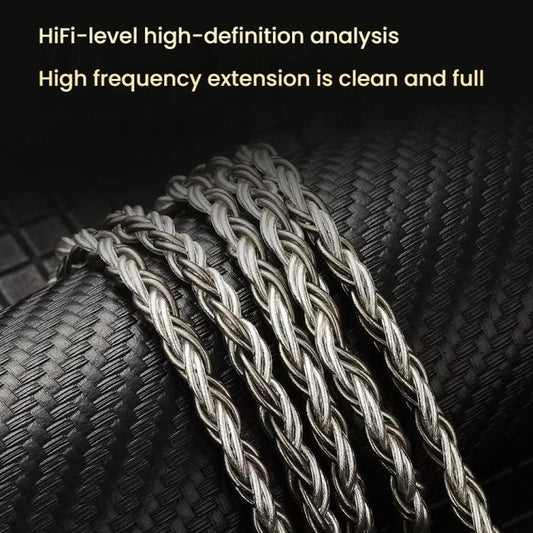 CVJ TS800 Eight Strands Copper Silver Plated Interchangeable Audio Plugs Headphone Upgrade Cable, 4.4mm S Pin, 4.4mm 0.75mm, 4.4mm 0.78mm, 4.4mm MMCX, Type-C S Pin, Type-C 0.75mm, Type-C 0.78mm, Type-C MMCX