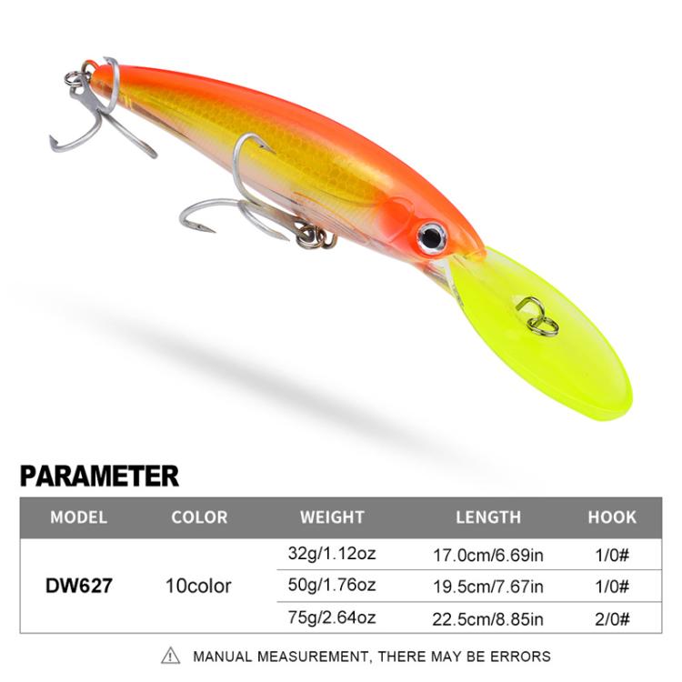 PROBEROS DW627 Leurre Bionique de Pêche Minnow Grande Distance, A, B, C, D, E, F, G, H, I, J