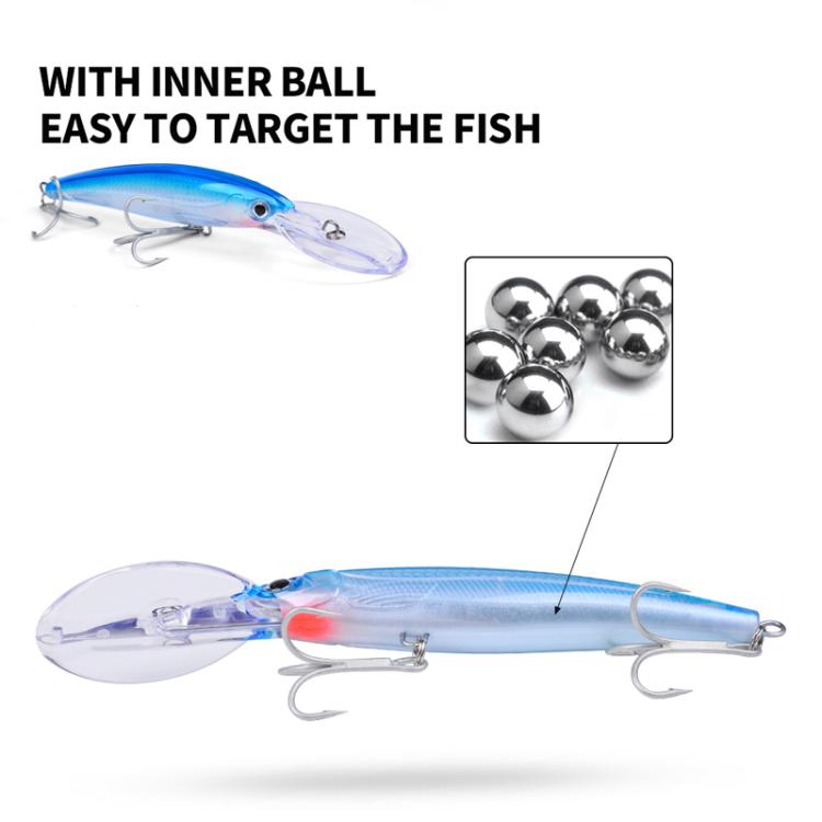 PROBEROS DW627 Leurre Bionique de Pêche Minnow Grande Distance, A, B, C, D, E, F, G, H, I, J