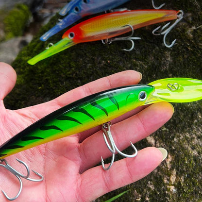 PROBEROS DW627 Leurre Bionique de Pêche Minnow Grande Distance, A, B, C, D, E, F, G, H, I, J