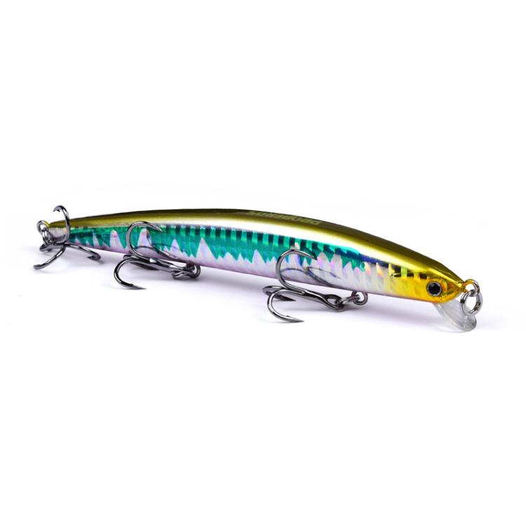 Leurre Minnow Submergé PROBEROS DW622 12,5cm-16g, Leurre Dur Bionique en Plastique Polyvalent pour la Pêche en Mer