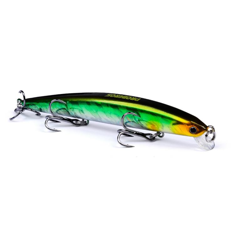 Leurre Minnow Submergé PROBEROS DW622 12,5cm-16g, Leurre Dur Bionique en Plastique Polyvalent pour la Pêche en Mer