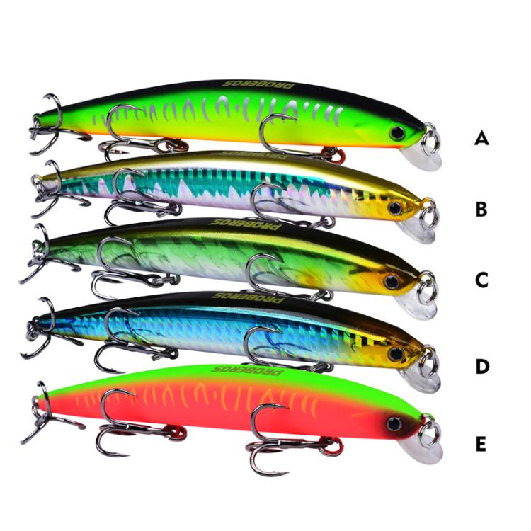 Leurre Minnow Submergé PROBEROS DW622 12,5cm-16g, Leurre Dur Bionique en Plastique Polyvalent pour la Pêche en Mer