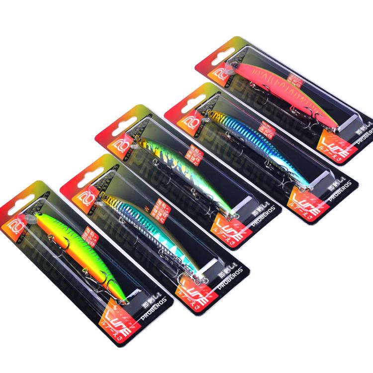 Leurre Minnow Submergé PROBEROS DW622 12,5cm-16g, Leurre Dur Bionique en Plastique Polyvalent pour la Pêche en Mer