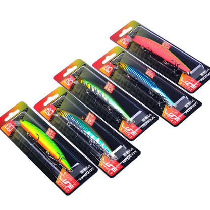 Leurre Minnow Submergé PROBEROS DW622 12,5cm-16g, Leurre Dur Bionique en Plastique Polyvalent pour la Pêche en Mer