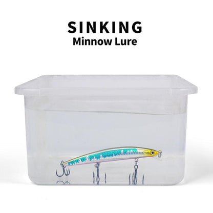 Leurre Minnow Submergé PROBEROS DW622 12,5cm-16g, Leurre Dur Bionique en Plastique Polyvalent pour la Pêche en Mer
