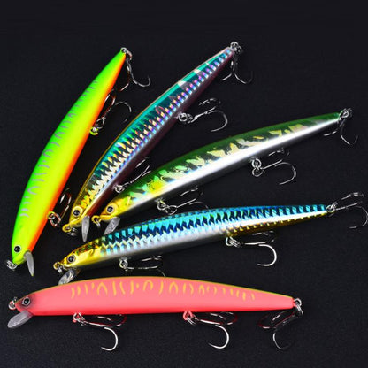 Leurre Minnow Submergé PROBEROS DW622 12,5cm-16g, Leurre Dur Bionique en Plastique Polyvalent pour la Pêche en Mer