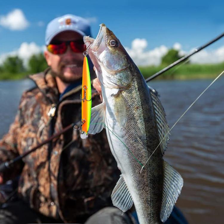 Leurre Minnow Submergé PROBEROS DW622 12,5cm-16g, Leurre Dur Bionique en Plastique Polyvalent pour la Pêche en Mer