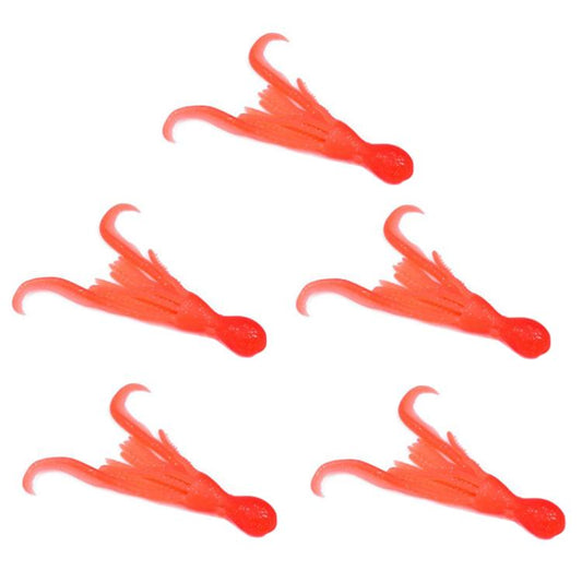 PROBEROS DW6123 10cm-4.8g Señuelo blando simulado de calamar para pesca en el mar, pulpo, 5 unidades/paquete