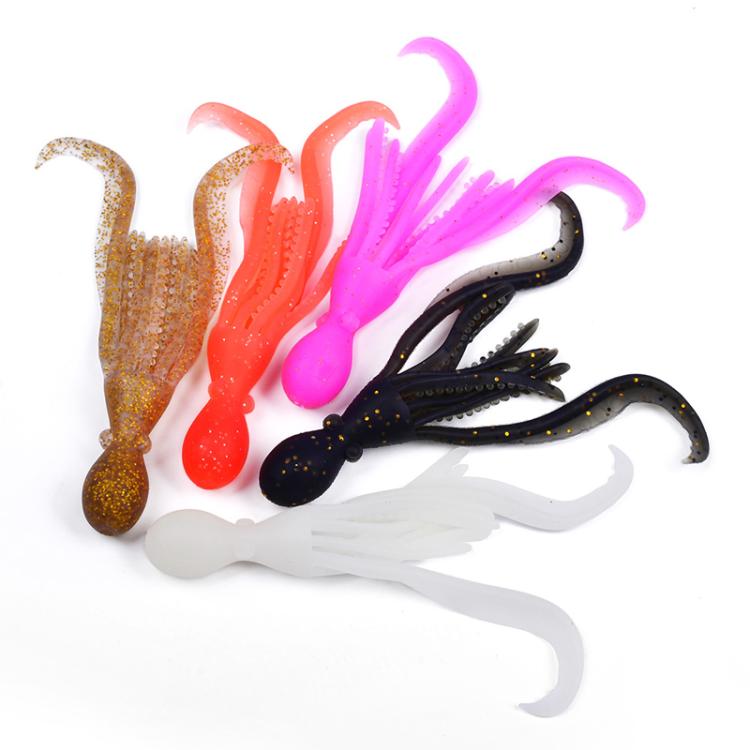 PROBEROS DW6123 Leurre souple simulant un calmar, 10 cm-4,8 g, Leurre de pêche en mer pour poulpe, 5 pièces/paquet