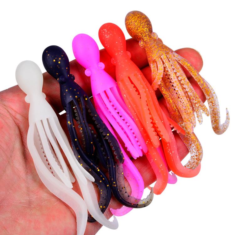 PROBEROS DW6123 Leurre souple simulant un calmar, 10 cm-4,8 g, Leurre de pêche en mer pour poulpe, 5 pièces/paquet