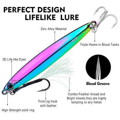 Leurre en alliage de zinc PROBEROS LF144, longue distance de lancer, récupération rapide, pour maquereau espagnol, imitation miroir, 15g, 20g, 30g, 40g, 60g, 80g, 10g