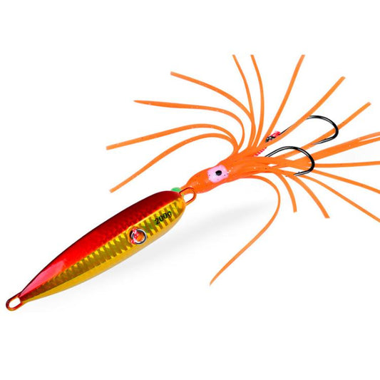PROBEROS LF159 Anzuelo luminoso para calamar barbudo, de manivela lenta, con placa de hierro, cebo falso biónico, 40G, 60G, 80G, 100G, 120G, 150G, 180G, 200G