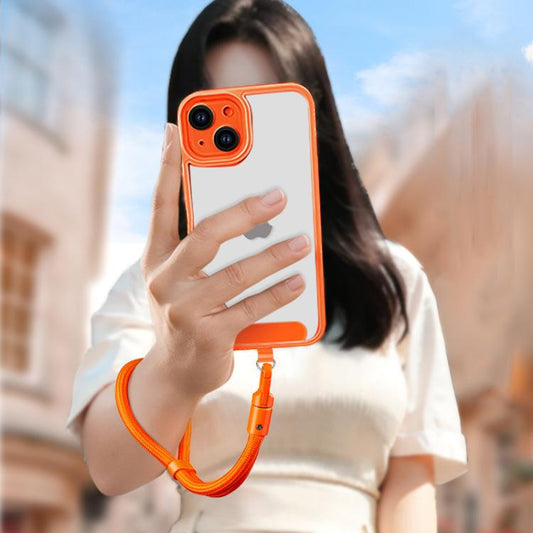 Smartphone Lanyard with Adjustable Wrist Strap Self-Locking 360-degree Rotating Anti-Tangle Design With TPU Clip, Wrist Green, Wrist Black, Wrist Orange