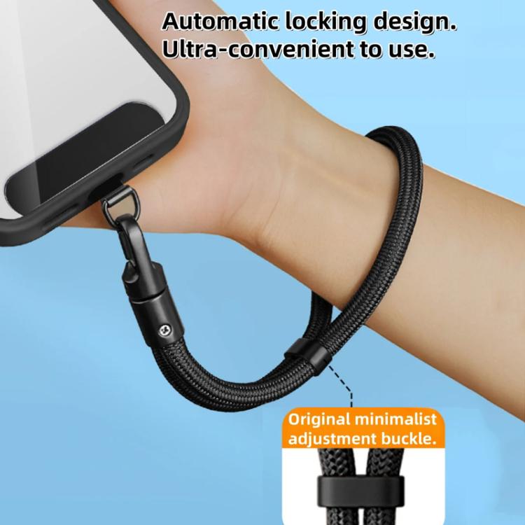 Smartphone Lanyard with Adjustable Wrist Strap Self-Locking 360-degree Rotating Anti-Tangle Design With TPU Clip, Wrist Green, Wrist Black, Wrist Orange