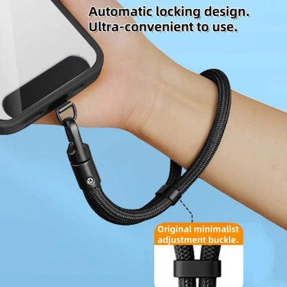 Smartphone Lanyard with Adjustable Wrist Strap Self-Locking 360-degree Rotating Anti-Tangle Design With TPU Clip, Wrist Green, Wrist Black, Wrist Orange