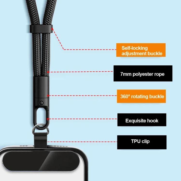 Smartphone Lanyard with Adjustable Wrist Strap Self-Locking 360-degree Rotating Anti-Tangle Design With TPU Clip, Wrist Green, Wrist Black, Wrist Orange