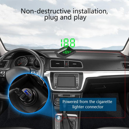 W1 Car HUD Head-up Display GPS Speedometer Speed Display, KM, MPH