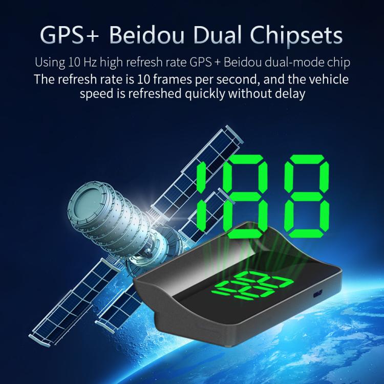 W1 Car HUD Head-up Display GPS Speedometer Speed Display, KM, MPH