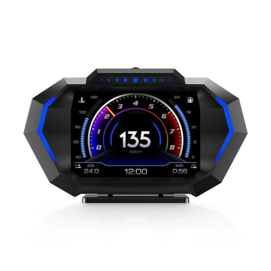 Pantalla HUD multifuncional para coche P24, velocímetro digital OBD+GPS, medidor de pendiente, P24