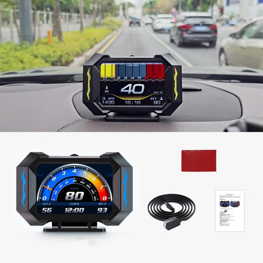 Pantalla HUD para coche P25, OBD+GPS, LCD, instrumento multifuncional, P25