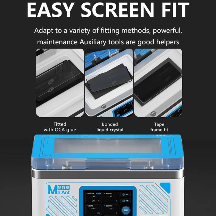 Cell Phone Repair Curved Screen Pressing Machine Flat Panel LCD Screen Vacuum Laminating Machine, EU Plug, MaAnt SU7