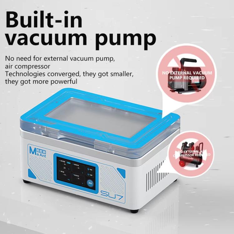 Cell Phone Repair Curved Screen Pressing Machine Flat Panel LCD Screen Vacuum Laminating Machine, EU Plug, MaAnt SU7