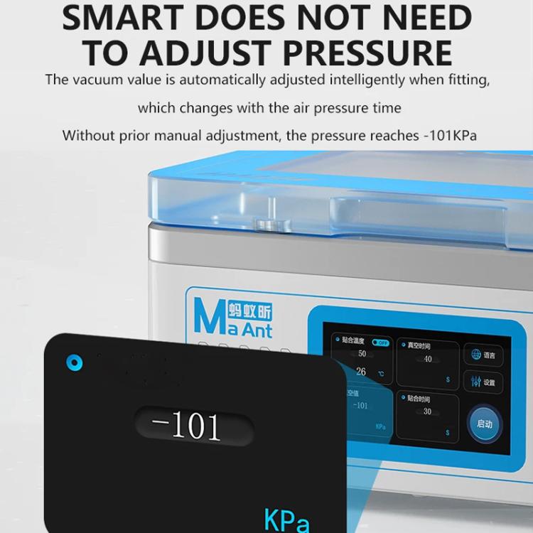 Cell Phone Repair Curved Screen Pressing Machine Flat Panel LCD Screen Vacuum Laminating Machine, EU Plug, MaAnt SU7