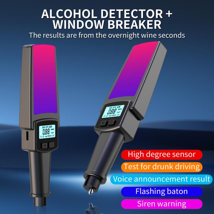 HD Digital Display Blow-type Alcohol Tester with Flashing Emergency Light, 803